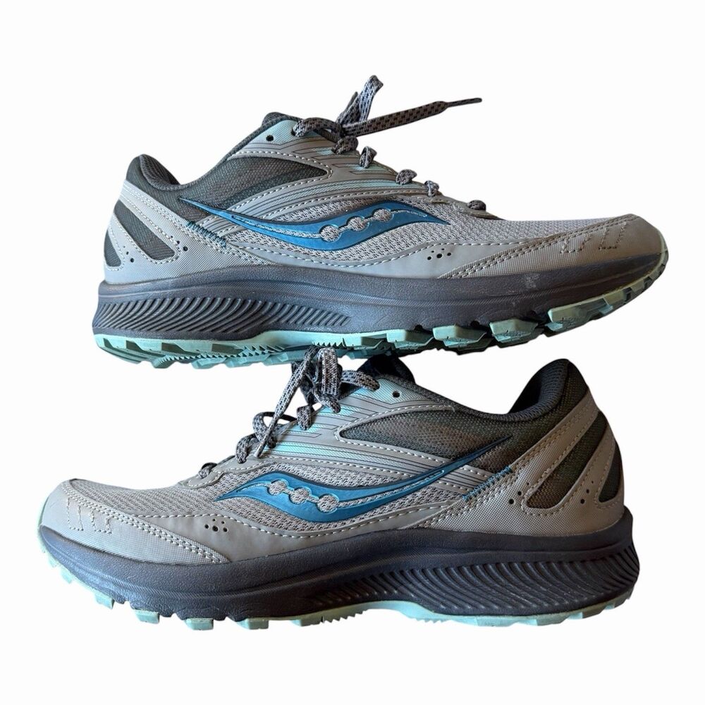 Saucony Cohesion TR15 Women's 8 S10706-15 Alloy/Topaz Trail Running Shoe EUC